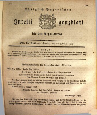 Königlich Bayerisches Intelligenzblatt für den Rezat-Kreis (Ansbacher Intelligenz-Zeitung) Samstag 6. Februar 1836