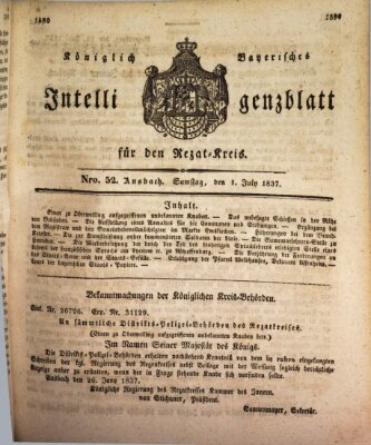 Königlich Bayerisches Intelligenzblatt für den Rezat-Kreis (Ansbacher Intelligenz-Zeitung) Samstag 1. Juli 1837