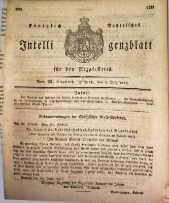 Königlich Bayerisches Intelligenzblatt für den Rezat-Kreis (Ansbacher Intelligenz-Zeitung) Mittwoch 5. Juli 1837