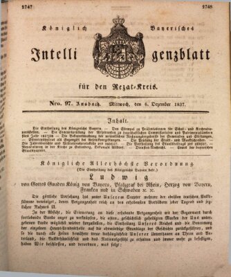 Königlich Bayerisches Intelligenzblatt für den Rezat-Kreis (Ansbacher Intelligenz-Zeitung) Mittwoch 6. Dezember 1837