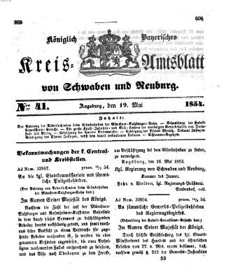 Königlich Bayerisches Kreis-Amtsblatt von Schwaben und Neuburg Freitag 19. Mai 1854