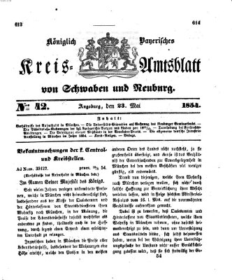 Königlich Bayerisches Kreis-Amtsblatt von Schwaben und Neuburg Dienstag 23. Mai 1854