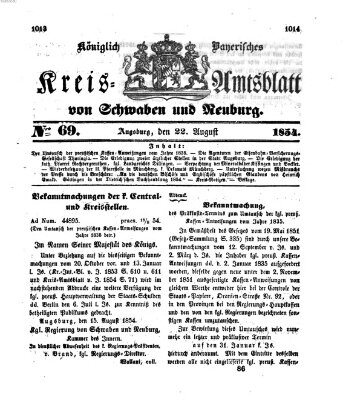Königlich Bayerisches Kreis-Amtsblatt von Schwaben und Neuburg Dienstag 22. August 1854