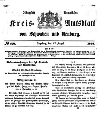 Königlich Bayerisches Kreis-Amtsblatt von Schwaben und Neuburg Dienstag 17. August 1858