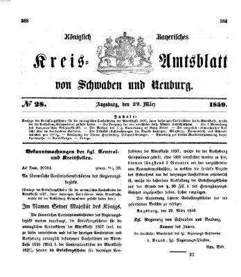 Königlich Bayerisches Kreis-Amtsblatt von Schwaben und Neuburg Dienstag 29. März 1859