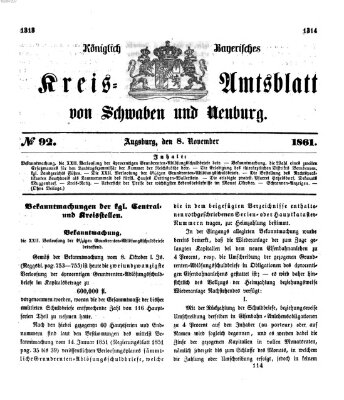 Königlich Bayerisches Kreis-Amtsblatt von Schwaben und Neuburg Freitag 8. November 1861