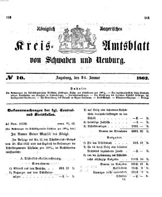 Königlich Bayerisches Kreis-Amtsblatt von Schwaben und Neuburg Freitag 31. Januar 1862