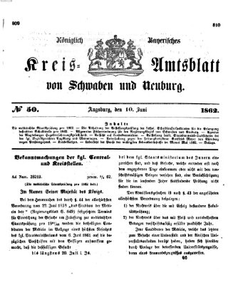 Königlich Bayerisches Kreis-Amtsblatt von Schwaben und Neuburg Dienstag 10. Juni 1862