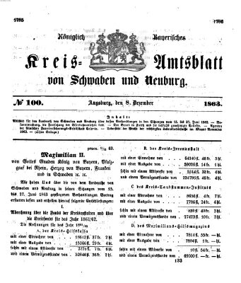 Königlich Bayerisches Kreis-Amtsblatt von Schwaben und Neuburg Dienstag 8. Dezember 1863