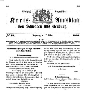 Königlich Bayerisches Kreis-Amtsblatt von Schwaben und Neuburg Mittwoch 7. März 1866