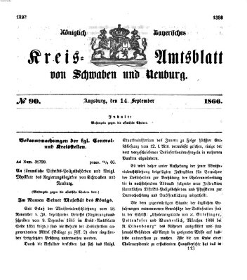 Königlich Bayerisches Kreis-Amtsblatt von Schwaben und Neuburg Freitag 14. September 1866