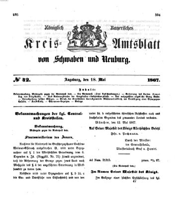 Königlich Bayerisches Kreis-Amtsblatt von Schwaben und Neuburg Samstag 18. Mai 1867