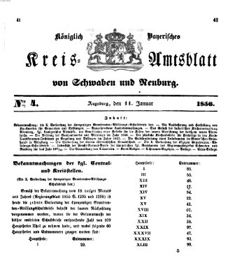 Königlich Bayerisches Kreis-Amtsblatt von Schwaben und Neuburg Freitag 11. Januar 1856