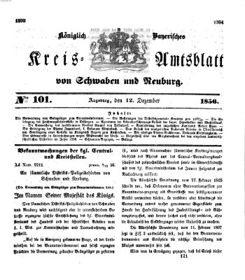 Königlich Bayerisches Kreis-Amtsblatt von Schwaben und Neuburg Freitag 12. Dezember 1856