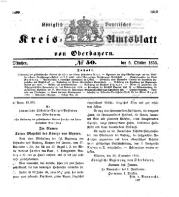 Königlich-bayerisches Kreis-Amtsblatt von Oberbayern (Münchner Intelligenzblatt) Freitag 5. Oktober 1855