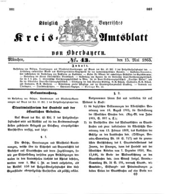 Königlich-bayerisches Kreis-Amtsblatt von Oberbayern (Münchner Intelligenzblatt) Freitag 15. Mai 1863