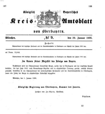 Königlich-bayerisches Kreis-Amtsblatt von Oberbayern (Münchner Intelligenzblatt) Montag 29. Januar 1866