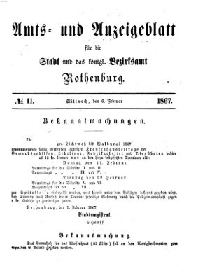 Amts- und Anzeigenblatt für die Stadt und das Königl. Bezirksamt Rothenburg Mittwoch 6. Februar 1867