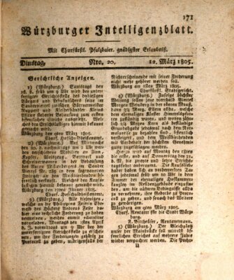 Würzburger Intelligenzblatt Dienstag 12. März 1805