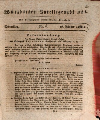 Würzburger Intelligenzblatt Dienstag 15. Januar 1811