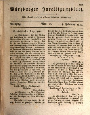 Würzburger Intelligenzblatt Dienstag 4. Februar 1812