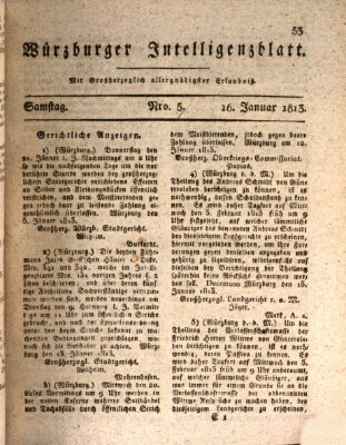 Würzburger Intelligenzblatt Samstag 16. Januar 1813