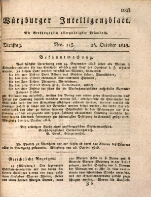 Würzburger Intelligenzblatt Montag 25. Oktober 1813