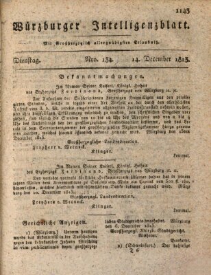 Würzburger Intelligenzblatt Dienstag 14. Dezember 1813