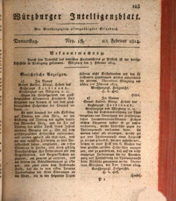 Würzburger Intelligenzblatt Donnerstag 10. Februar 1814