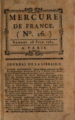 Mercure de France Samstag 28. Juni 1783