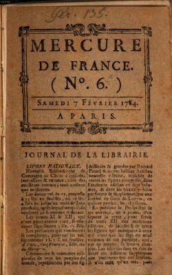 Mercure de France Samstag 7. Februar 1784