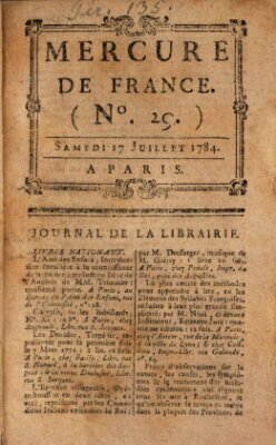 Mercure de France Samstag 17. Juli 1784
