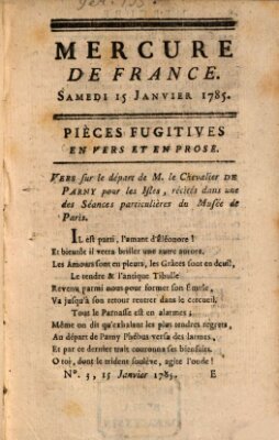 Mercure de France Samstag 15. Januar 1785