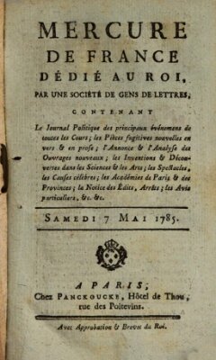 Mercure de France Samstag 7. Mai 1785