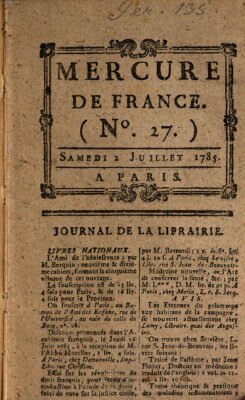 Mercure de France Samstag 2. Juli 1785