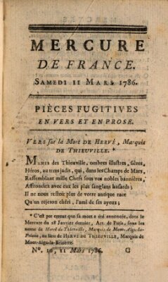 Mercure de France Samstag 11. März 1786