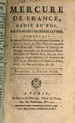 Mercure de France Samstag 2. Juni 1787