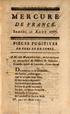 Mercure de France Samstag 11. August 1787