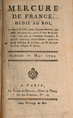 Mercure de France Samstag 1. Mai 1790