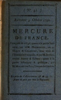 Mercure de France Samstag 9. Oktober 1790