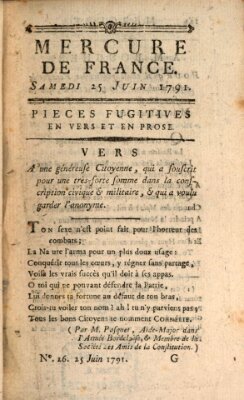 Mercure de France Samstag 25. Juni 1791