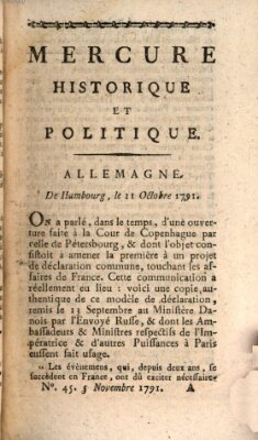 Mercure de France Samstag 5. November 1791
