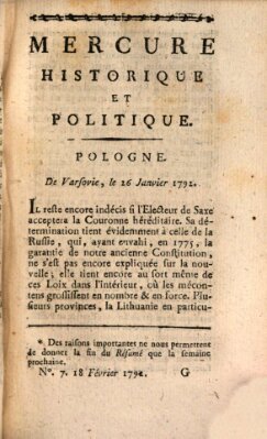 Mercure de France Samstag 18. Februar 1792