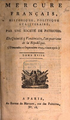 Mercure de France Sonntag 27. September 1795