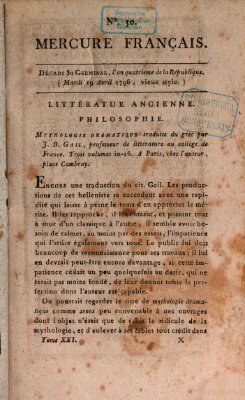 Mercure de France Dienstag 19. April 1796
