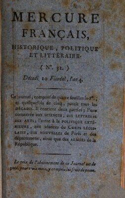 Mercure de France Freitag 29. April 1796