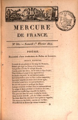 Mercure de France Samstag 1. Februar 1812