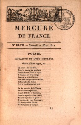 Mercure de France Samstag 21. März 1812