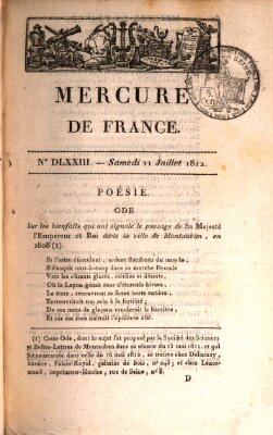 Mercure de France Samstag 11. Juli 1812