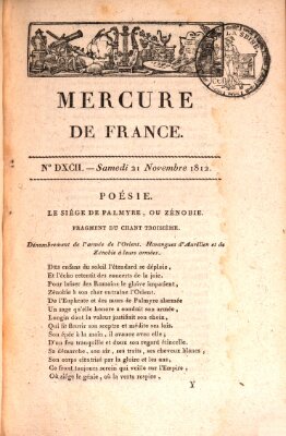 Mercure de France Samstag 21. November 1812